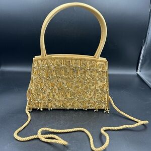 Bijoux Terner Elegant Gold Beaded Handbag